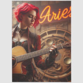 アリーズ〔占星術の〕十二宮図ミュージシャンギターデクページ 薄葉紙