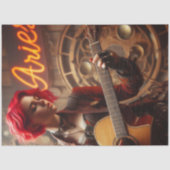 アリーズ〔占星術の〕十二宮図ミュージシャンギターデクページ 薄葉紙 (正面)