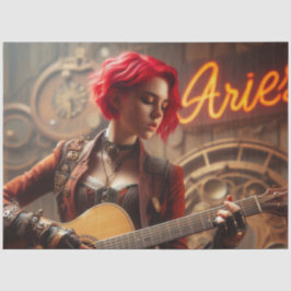 アリーズ〔占星術の〕十二宮図ミュージシャンギターデクページ 薄葉紙