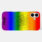 アリーズ〔占星術の〕十二宮図LGBTQプライドレインボーデザイン Case-Mate iPhoneケース (裏面 (横))