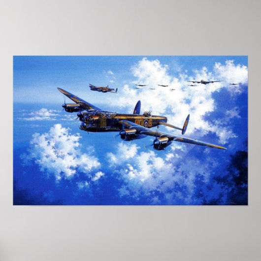 アリード航空機 編隊 復古イメージ ポスター (正面)