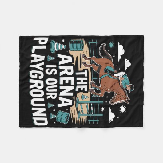 アリーナは私たちの遊び場の馬術である フリースブランケット (正面(横))