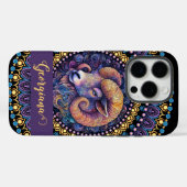 アリーパーソナライズされたスお洒落〔占星術の〕十二宮図ドットマンダラ Case-Mate iPhoneケース (裏面 (横))