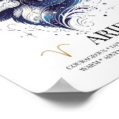 アリーパーソナライズされたスエレガント〔占星術の〕十二宮図水色 ポスター (角)