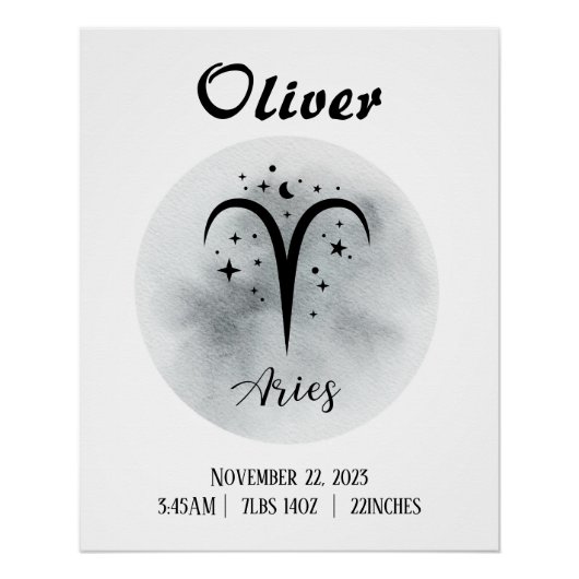 アリーパーソナライズされたズ〔占星術の〕十二宮図名前をカスタムする ポスター (正面)