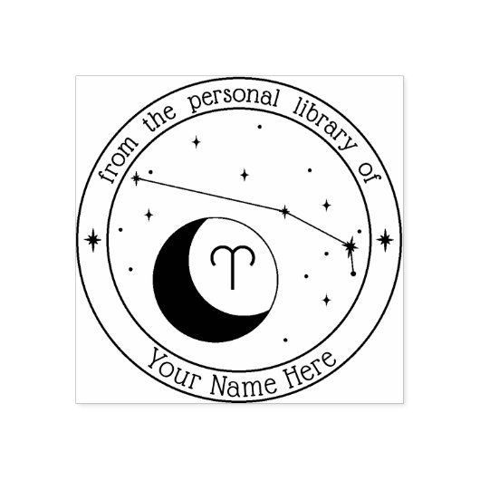 アリーパーソナライズされたズ〔占星術の〕十二宮図書切手 ラバースタンプ (インプリント)