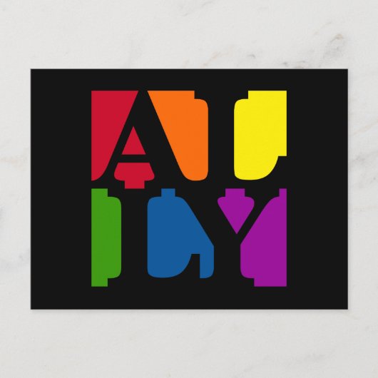 アリーポップ・アートのブラック葉書 ポストカード (正面)