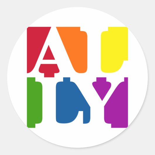 アリーポップ・アートのラウンド白シール ラウンドシール (正面)