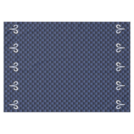 アリーモダンズ〔占星術の〕十二宮図サイン青炭素繊維デコール テーブルクロス (正面(横))