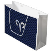 アリーモダンズ〔占星術の〕十二宮図サイン青炭素繊維デコール ラージペーパーバッグ (正面アングル)