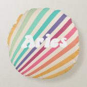 アリーレトロレインボー〔占星術の〕十二宮図星占い ラウンドクッション (正面)