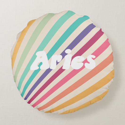 アリーレトロレインボー〔占星術の〕十二宮図星占い ラウンドクッション (裏面)