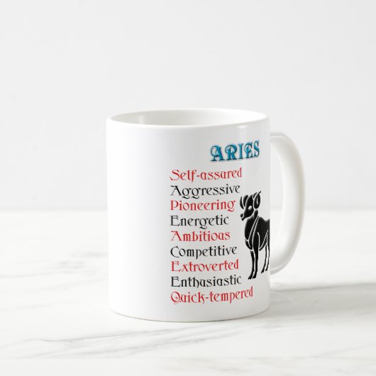 アリー占星術〔占星術の〕十二宮図標識 コーヒーマグカップ (正面右)
