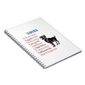 アリー占星術〔占星術の〕十二宮図標識 ノートブック (右側)