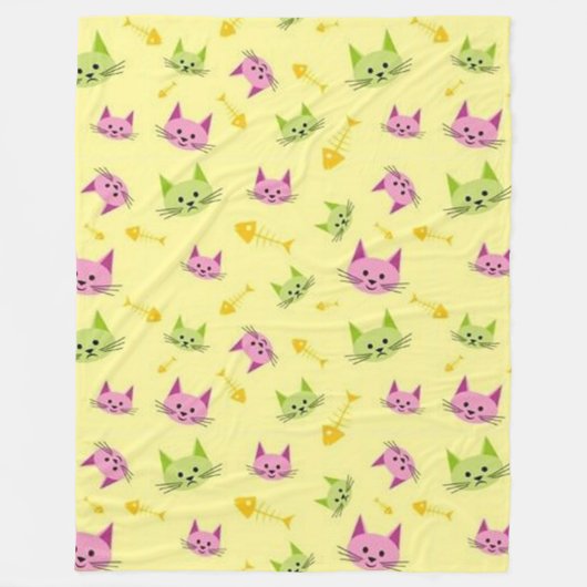 アリー子猫 フリースブランケット (正面)