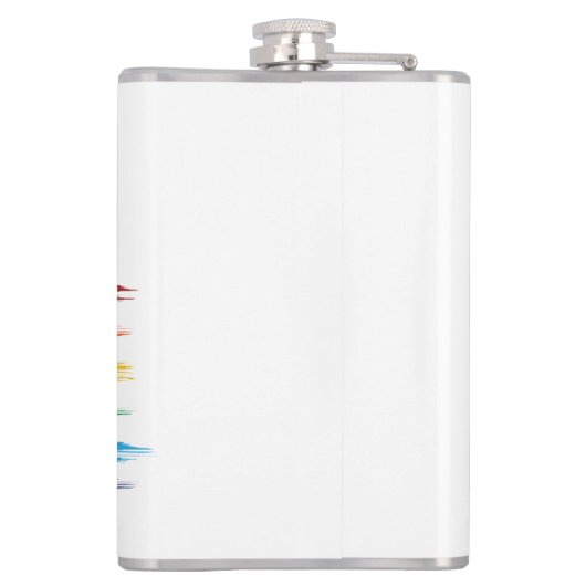 アリー芸術的レインボーパーソナライズされたフ フラスク (裏面)