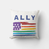 アリー芸術的レインボーフラグ装飾用クッション クッション (正面)