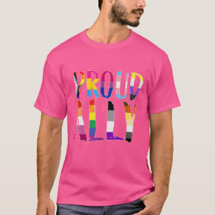 アリー誇りを持ったプライドゲイLGBTデイカートパレード虹 Tシャツ