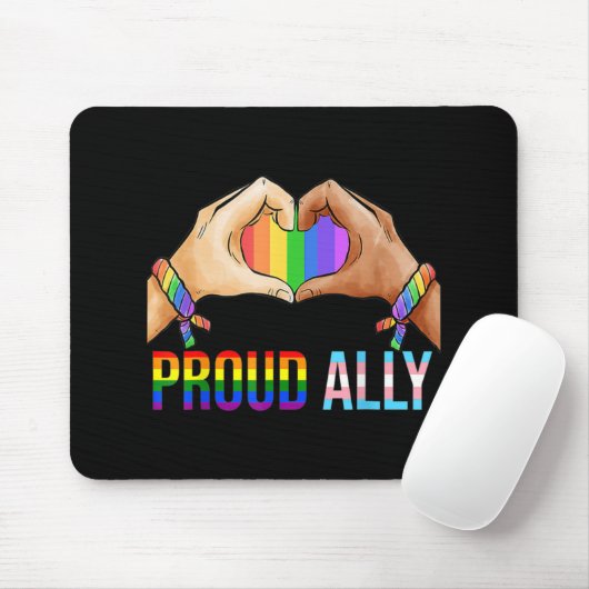 アリー誇りを持ったプライドLGBTトランスジェンダー国旗のハートゲイL マウスパッド (マウス)