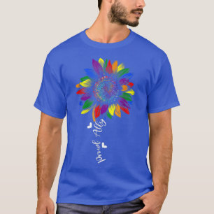 アリー誇りを持ったレインボーヒマワリLGBTゲイレズビアンリード Tシャツ