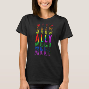 アリー誇りを持ったレインボーLgbtゲイレズビアン人権E Tシャツ