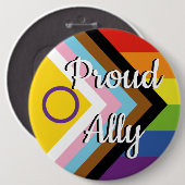 アリー誇りを持った |包括的なインターセックスプライドフラグ 缶バッジ (正面&裏面)