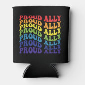 アリー誇りを持った | LGBTQ |ゲイプライド |レインボー 缶クーラー (正面)