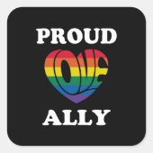 アリー誇りを持ったLGBTQプライド スクエアシール (正面)