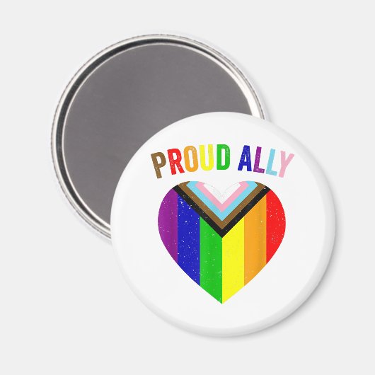 アリー誇りを持ったLGBTQAIゲイPOCトランスジェンダープライド国旗 マグネット (正面/裏面)