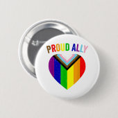 アリー誇りを持ったLGBTQAIゲイPOCトランスジェンダープライド国旗 缶バッジ (正面&裏面)