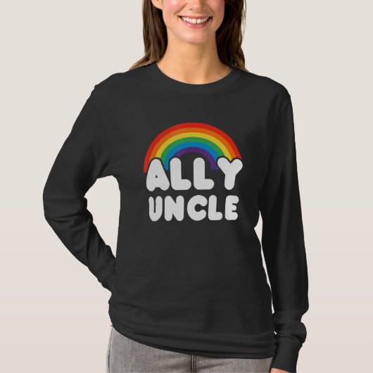 アリー・アンクルLGBT国旗ゲイプライドLGBTQ Tシャツ (正面)