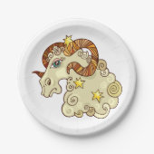 アリー〔占星術の〕十二宮図カラフルRAM 占星術の ペーパープレート (正面)