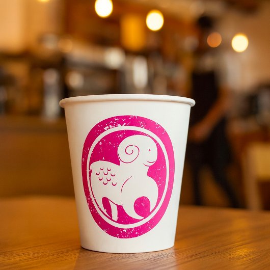 アリー〔占星術の〕十二宮図グランジシンボルピンクRAM星占い 紙コップ