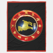 アリー〔占星術の〕十二宮図サインアストロロジーフリースブランケット フリースブランケット (正面)