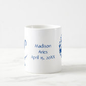 アリー〔占星術の〕十二宮図サインアストロロジー誕生日ブルーホワイト コーヒーマグカップ (中央)