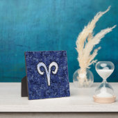 アリー〔占星術の〕十二宮図サインオンネイビーブルーデジタル迷彩柄デコール フォトプラーク (インサイチュ)