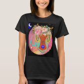 アリー〔占星術の〕十二宮図サイン占星術星占い女性 Tシャツ (正面)