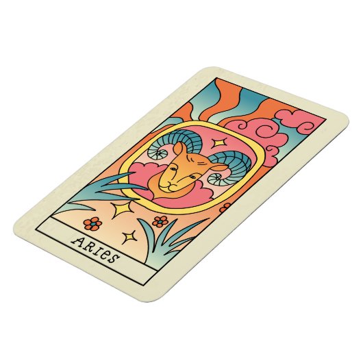 アリー〔占星術の〕十二宮図サイン抽象芸術アートヴィンテージ マグネット (左側)