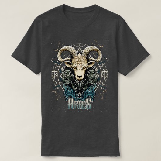 アリー〔占星術の〕十二宮図サイン誕生日占星術 Tシャツ (デザイン正面)