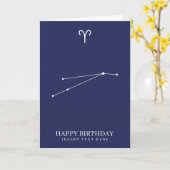 アリー〔占星術の〕十二宮図スターサインカスタム誕生日 カード (黄色い花)