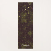 アリー〔占星術の〕十二宮図パーソナライズされたパープル金ゴールドオリエンタル ヨガマット (裏面)