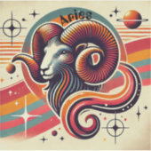 アリー〔占星術の〕十二宮図ビニールステッカーレトロデザイン シール (正面)