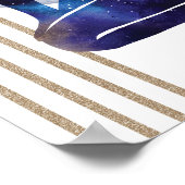 アリー〔占星術の〕十二宮図フェミニンブルーデザイン ポスター (角)