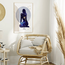 アリー〔占星術の〕十二宮図フェミニンブルーデザイン