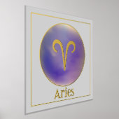 アリー〔占星術の〕十二宮図ブルーオーラゴールドフォイルプリント 箔ポスター (レイダウン)