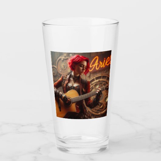 アリー〔占星術の〕十二宮図ミュージシャンギター タンブラーグラス (正面)
