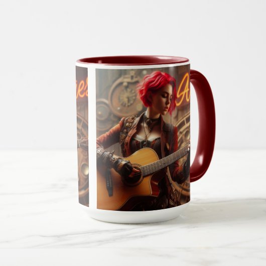 アリー〔占星術の〕十二宮図ミュージシャンギター マグカップ (正面右)