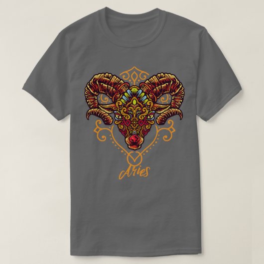アリー〔占星術の〕十二宮図芸術的記号Ram Tシャツ (デザイン正面)