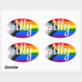 アリー |進行状況プライドフラグ 楕円形シール (シート)