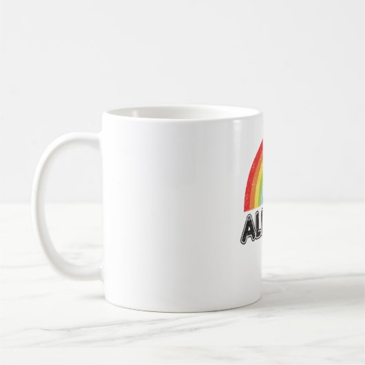 アリーAFゲイプライドLGBT国旗の贈り物 コーヒーマグカップ (左)